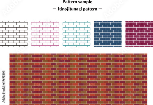 日本の伝統文様-一の字繋ぎ／Japanese traditional pattern -brick pattern 