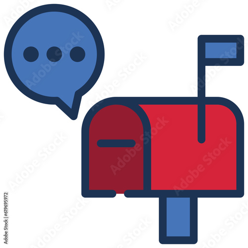 letter post speech bubble mail box message talk icon filled outline