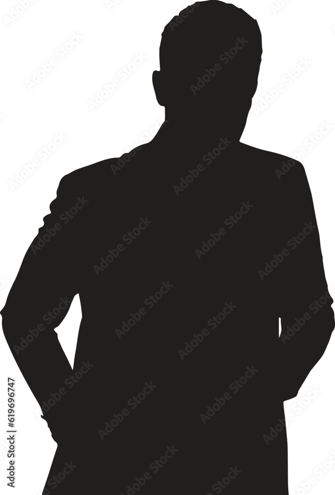 Man's Fashion Vector Icon in Silhouette Style 