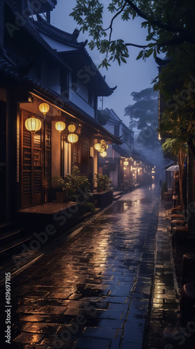 chinese street at night  generative ai