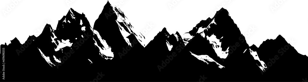 Mountain silhouette border. Vectot design element