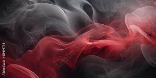 Gray background, Gray and Red smoke, Abstract color mix, generative ai