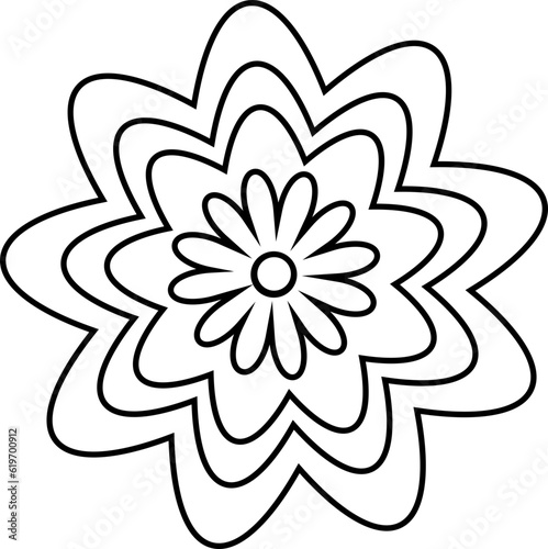 Flower Outline. Flower Outline Illustration. Flower Icon. Flower Symbol. Flower Outline Isolated on White Background. Vector illustration. Elements for design.