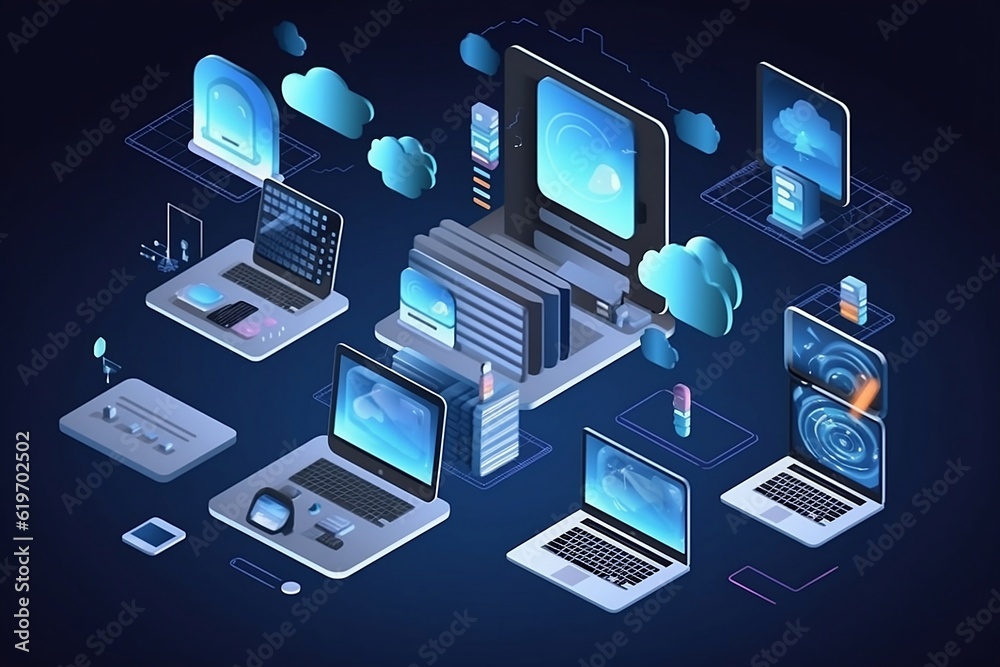 laptop with network. laptop with network.