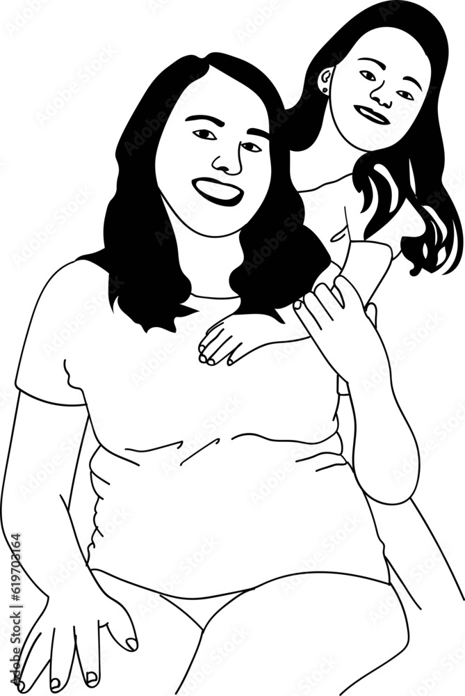 Pregnant Woman Belly Outline