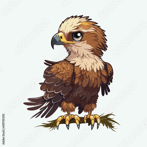 vector cute eagle cartoon style