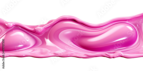 Pink abstract shape chewing gum border isolated - Generative AI photo