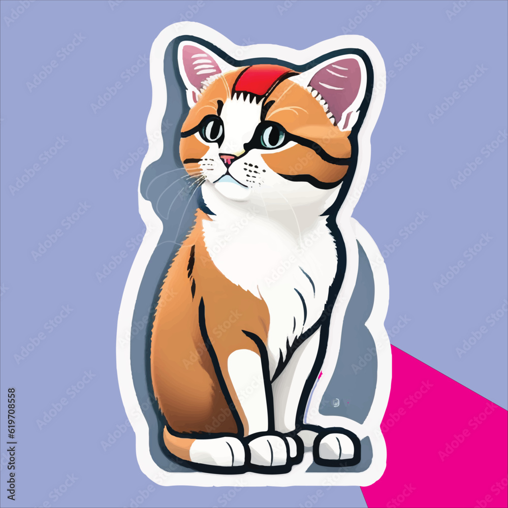 best cat sticker , smart cat sticker, sticker cat design.