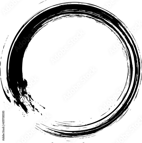 手書きの円　丸　黒　筆文字