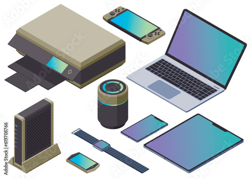 Wi-Fi接続の機器イラスト