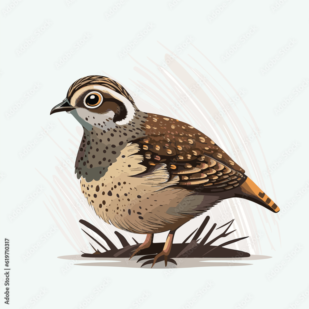 Fototapeta premium vector cute quail cartoon style