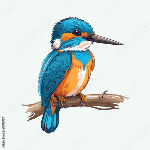 vector cute kingfisher cartoon style © Syamsudin