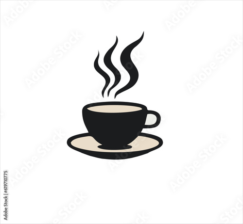 Glass coffee logo. Coffee icon. modern design. vector illustration