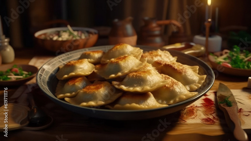 Asian fried dumplings . generative AI