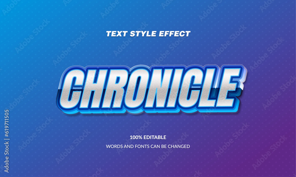 Obraz premium Modern futuristic chronicle text effect , editable text effect Vector