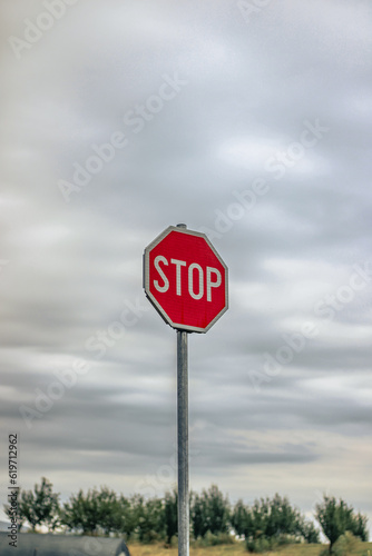 stop sign against sky