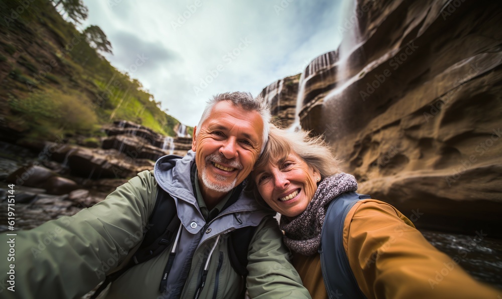 selfie senior couple on vacation selfie senior couple on vacation