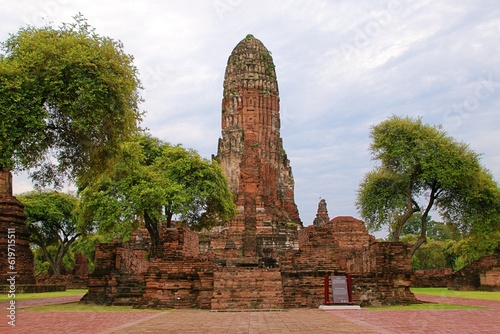 Ruins of the main prang of Wat Phra Ram at Ayutthaya in Thailand.Historic site or Archaeological site in Thailand. © LOOKS GOOD