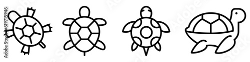 Turtle icon vector set. animal illustration sign collection. aquatic symbol.