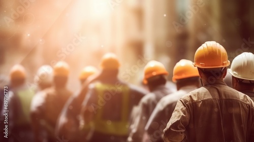 Happy Labor Day Concept, Man Working on Construction Site on Background. Generative Ai