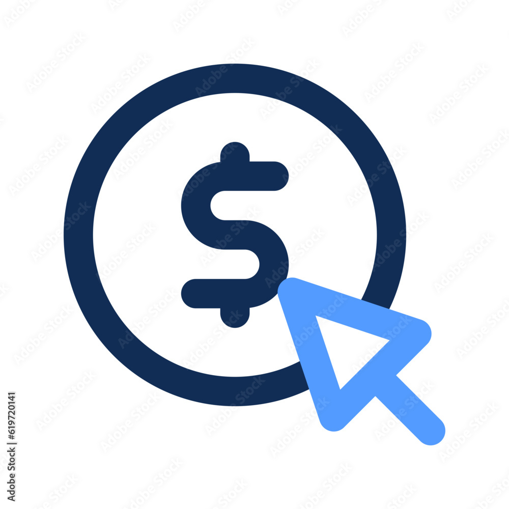 pay per click outline color icon pay per click outline color icon