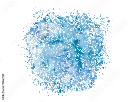 Colorful watercolor stain, splatter, texture. Isolated on a white background. with a spot of watercolor paint for design, sticker, holiday