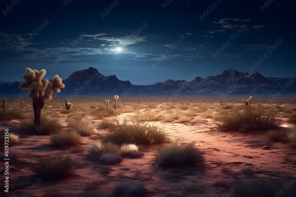 beautiful view on the desert at night 