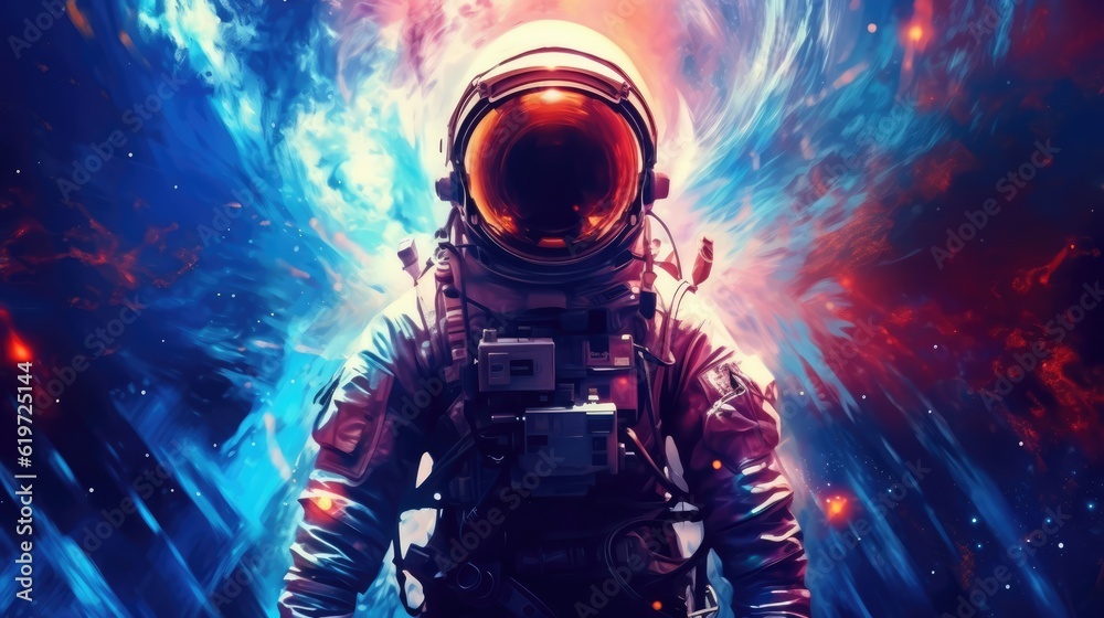 Astronaut exploring deep space Astronaut exploring deep space