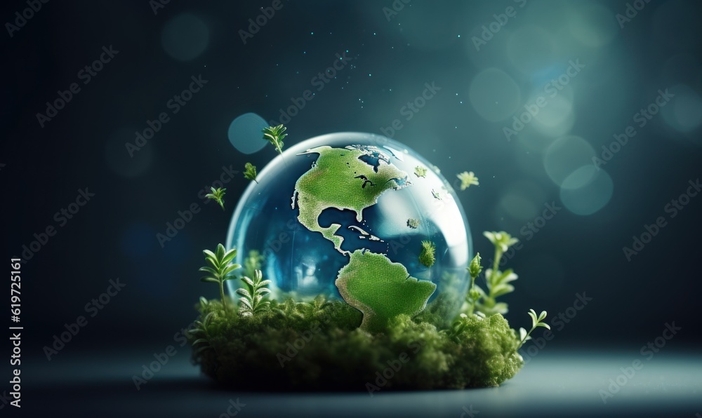 Obraz premium Save the World Concept, Environmental Protection, Earth Day, Environment Day. Generative Ai