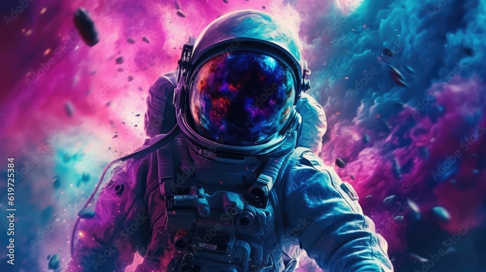 Astronaut exploring deep space Astronaut exploring deep space