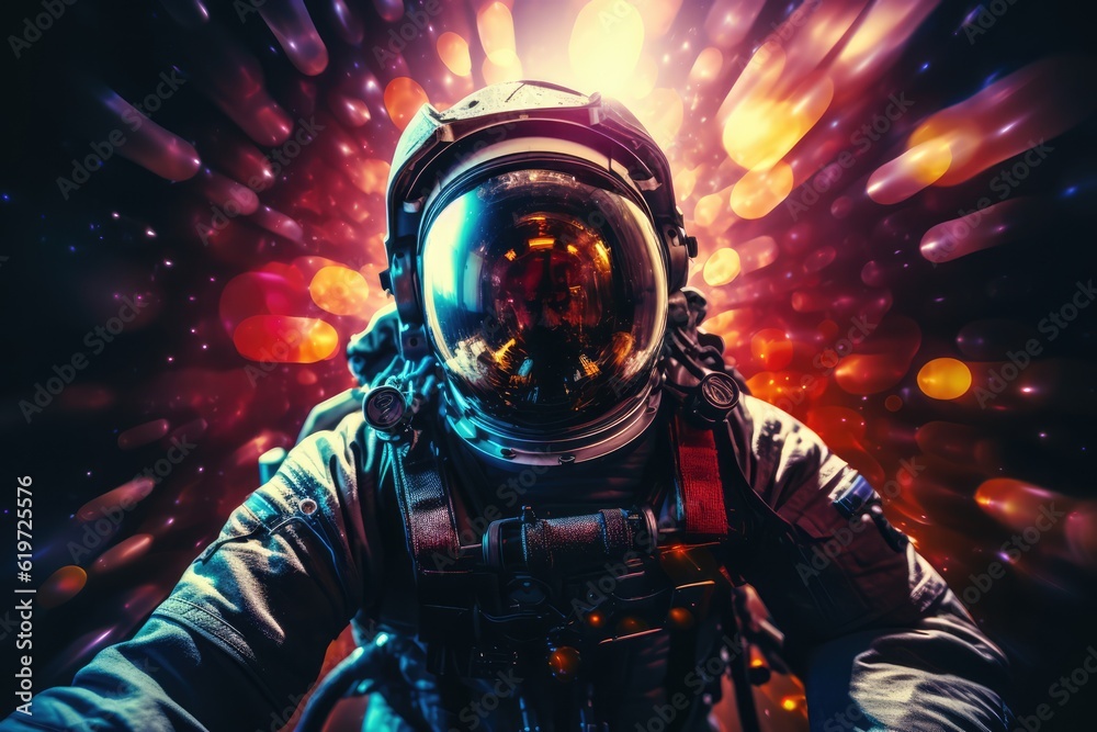 Astronaut exploring deep space Astronaut exploring deep space