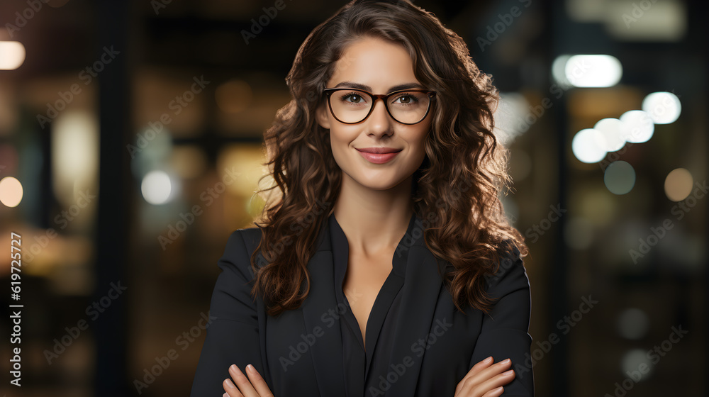 Elegant Businesswoman Standing Outdoors Embracing Success in the Business World. generative ai Elegant Businesswoman Standing Outdoors Embracing Success in the Business World. generative ai