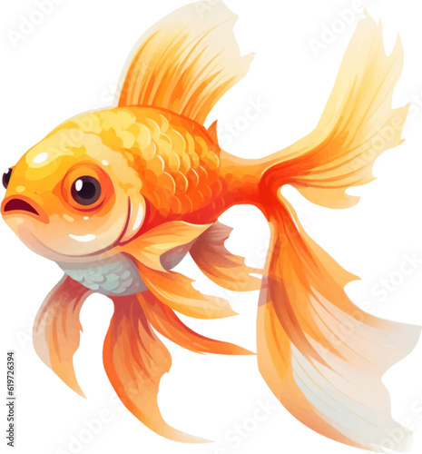 goldfish figure body style white background.