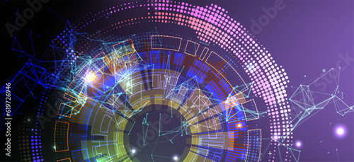 Abstract technology background with plexus effect.