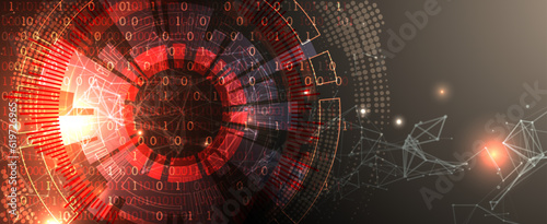 Abstract technology background with plexus effect.