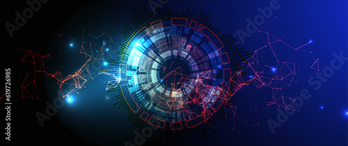 Abstract technology background with plexus effect.