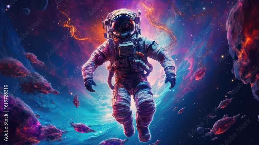 Astronaut exploring outer space concept