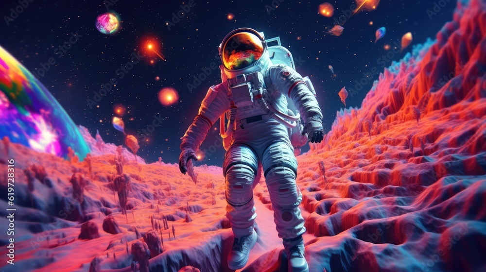 Astronaut exploring outer space concept Astronaut exploring outer space concept