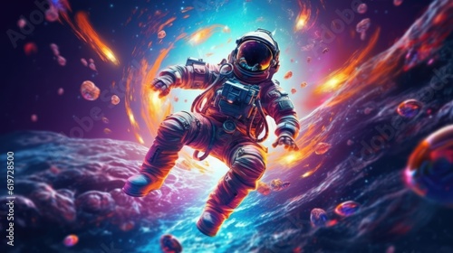 Astronaut exploring outer space concept © alesta