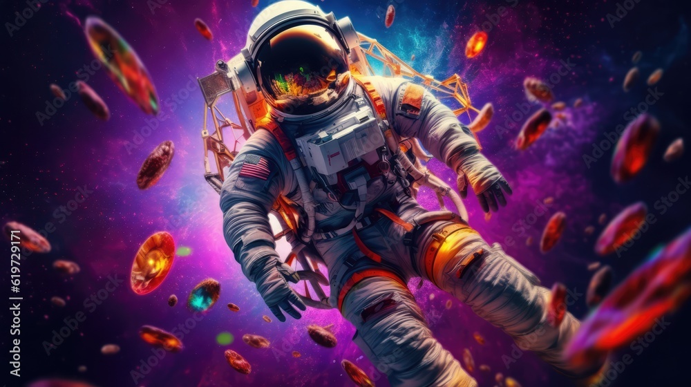 Astronaut exploring outer space concept