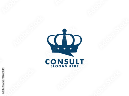 Consulting King agency logo  Consult logo vector Template