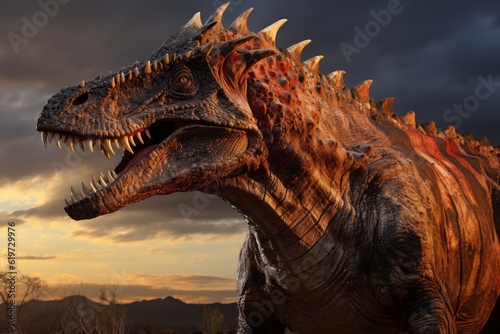 Close-Up of Amargasaurus, Natural light, Generative AI © Giantdesign