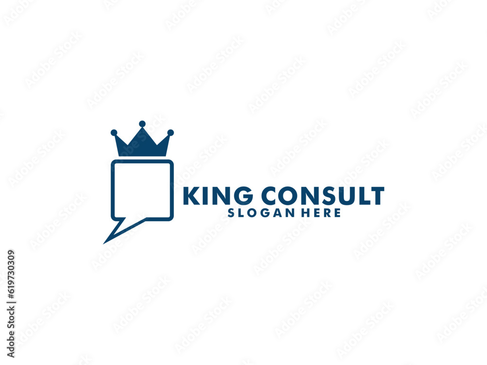 Consulting King agency logo, Consult logo vector Template