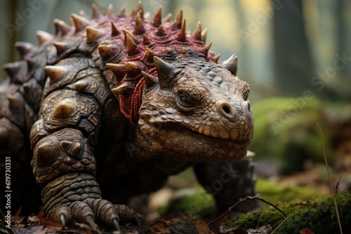 Close-Up of Ankylosaurus  Natural light  Generative AI