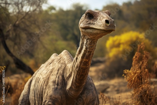 Close-Up of Apatosaurus, Natural light, Generative AI