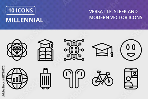 Vector Millennial Icon Set
