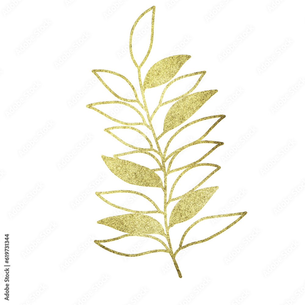 Golden glitter leaves Golden glitter leaves
