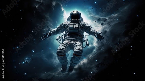 Astronaut in deep space
