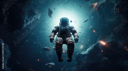 Astronaut in deep space