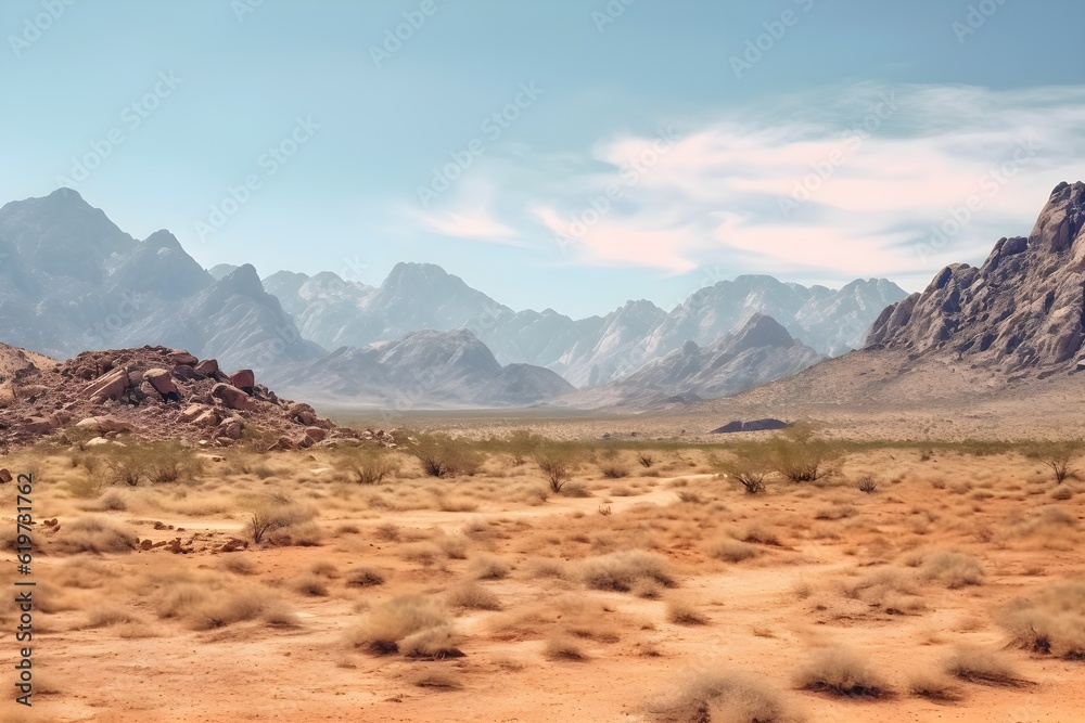 rocky mountain in the desert